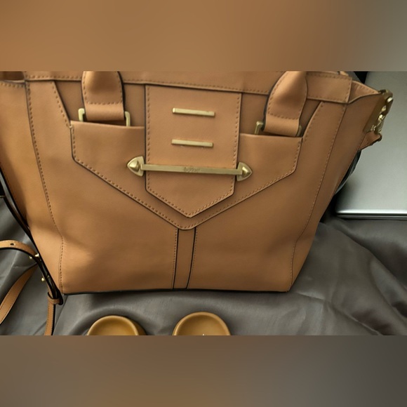 NWOT Botkier Tan Pebbled Leather Satchel - Picture 3 of 5